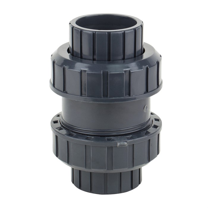 ПВХ Клапан обратный 50 пружинный с 2 гайками 18782