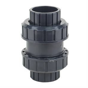 ПВХ Клапан обратный 75 пружинный с 2 гайками 19068